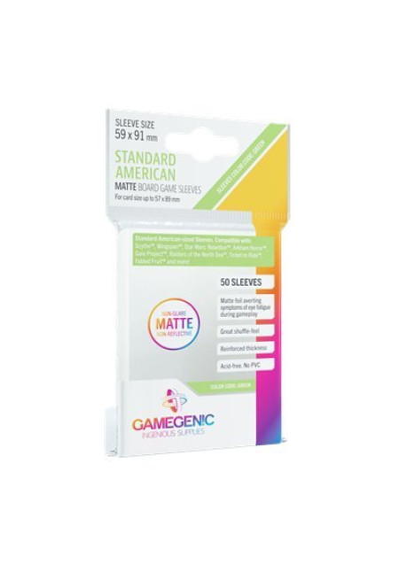 MATTE STANDARD AMERICAN BOARDGAME SLEEVES 59X91M MATTE STANDARD AMERICAN BOARDGAME SLEEVES 59X91M