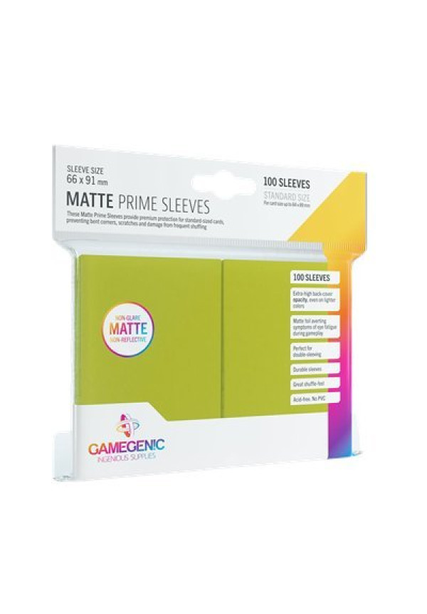 PACK MATTE PRIME SLEEVES LIME (100)