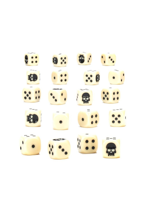 Dados de Warhammer blanco hueso